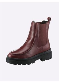 Heine Damen Stiefelette, Gr. 41, rot, Leder, Glattleder, Rindsleder, modisch, Schuhe