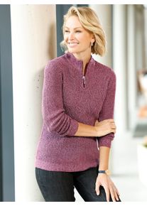 Classic Basics Damen Stehkragenpullover "Stehkragen-Pullover", rot, Gr. 38, meliert, unifarben, 100% Polyacryl, Pullover