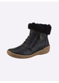 Casual Looks Damen Stiefelette, Gr. 36, schwarz, Glattleder, sportlich, Schuhe
