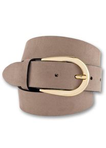 Bernd Götz BERND GÖTZ Damen Ledergürtel, braun, casual,modisch,klassisch,casual, Gr. 100, unifarben mit Farbeinsatz, Leder, Gürtel, mit goldener Designschließe