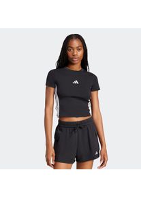 Damen T-Shirt "W 3S SJ BABY T", schwarz-weiß, sportlich, Gr. XL, adidas Sportswear, Obermaterial: 93% Baumwolle, 7% Elasthan, Shirts