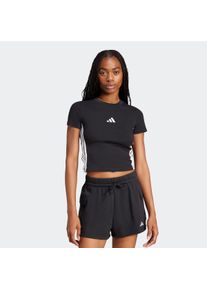 Damen T-Shirt "W 3S SJ BABY T", schwarz-weiß, sportlich, Gr. XS, adidas Sportswear, Obermaterial: 93% Baumwolle, 7% Elasthan, Shirts