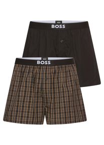 BOSS Herren Pyjamashorts "2P Boxer Shorts EW", Gr. S, schwarz, Web, Obermaterial: 100% Baumwolle, casual, Hosen, mit Logobund