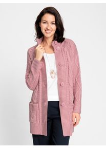 Inspirationen Damen Strickjacke, lila, Gr. 38, unifarben, 50% Baumwolle, 50% Polyacryl, Strickjacken
