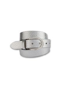 Bernd Götz BERND GÖTZ Damen Ledergürtel, silber, casual, Gr. 80, unifarben, Rindsleder, Gürtel, mit reflektierender Oberfläche