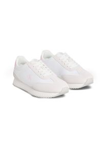 Damen Sneaker "RUNNER LACEUP MG NYLON MIX", Calvin Klein Jeans, Gr. 38, rosa, Textil, Leder, unifarben mit Farbeinsatz, sportlich, Schuhe,
