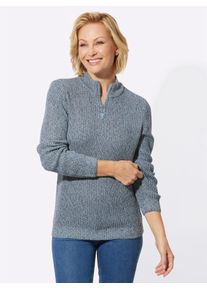 Classic Basics Damen Stehkragenpullover "Stehkragen-Pullover"aquamarin, steingrau, meliert, Gr. 38, meliert, unifarben, 100% Polyacryl, Pullover
