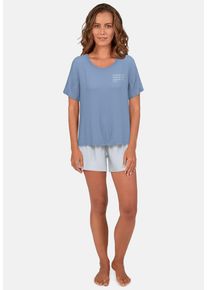 Tom Tailor Damen Shorty "Westport", Gr. 36, blau, Single Jersey, Obermaterial: 95% Baumwolle, 5% Elasthan, casual, Homewear-Sets, Sommerliche