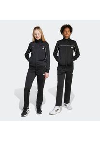 Kinder Trainingsanzug "J CP TR TS", schwarz-weiß, sportlich, Gr. 176, adidas Sportswear, Obermaterial: 100% Polyester, Sportanzüge