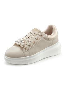 Lascana Damen Sneaker "Freizeitschuh, Schnürhalbschuh, Halbschuh", Gr. 36, beige, Obermaterial: 100% Lederimitat. Futter: 100% Textilmaterial.