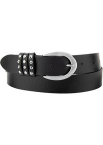 Bernd Götz BERND GÖTZ Damen Ledergürtel, schwarz, casual, Gr. 110, unifarben, Rindsleder, Gürtel, mit Strass-Elementen