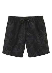 Chiemsee Herren Badeshorts "Geraldo", schwarz, Gr. S, bedruckt, Microfaser, Microfaser, Badehosen, mit tropischen Muster