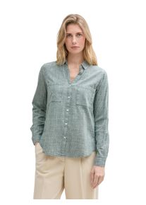 Tom Tailor Damen Langarmbluse, grün, casual, Gr. 40, kariert, Web, Obermaterial: 100% Baumwolle, Blusen, mit Brusttaschen