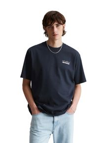 Marc O'Polo Herren T-Shirt, blau, casual, Gr. M, MARC O'POLO DENIM, Single Jersey, Obermaterial: 100% Baumwolle, Shirts, Rückenprint, oversized