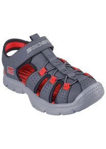 Skechers Kinder Sandale "RELIX-VALDEX", Gr. 31, grau, Lederimitat, Textil, kontrastfarbene Details, sportlich, Schuhe, Badesandale mit leichter