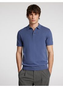 Selected Homme Herren Poloshirt "SLHBERG SS KNIT POLO NOOS", blau, modisch, Gr. M, unifarben, Strick, Obermaterial: 100% Baumwolle, Shirts, aus