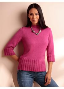 Heine Damen Stehkragenpullover "Pullover", pink, Gr. 40, unifarben, 50% Viskose, 28% Polyester, 22% Polyamid, Pullover