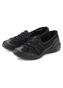 Lascana Damen Sneaker "Freizeitschuh, Halbschuh, leichter Slipper", Gr. 37, schwarz, Obermaterial: 50% Lederimitat, 50% Textilmaterial. Futter: 100%