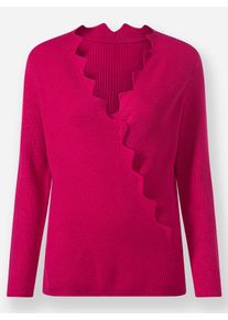 Heine Damen Wickelpullover "Pullover", pink, Gr. 40, unifarben, 50% Viskose, 28% Polyester, 22% Polyamid, Pullover