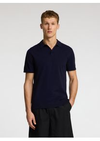 Selected Homme Herren Poloshirt "SLHBERG SS KNIT POLO NOOS", blau, modisch, Gr. M, unifarben, Strick, Obermaterial: 100% Baumwolle, Shirts, aus