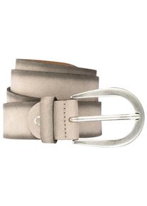 Bernd Götz BERND GÖTZ Damen Ledergürtel, beige, casual,modisch, Gr. 90, unifarben, Leder, Gürtel, mit mattsilberfarbener Dornschließe