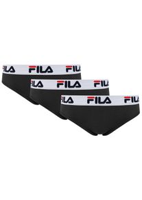 Fila Damen Brasilslip "WOMAN BRAZILIAN SLIP", Gr. XS, schwarz, Obermaterial: 95% Baumwolle, 5% Elasthan, unifarben mit Farbeinsatz, bedruckt,