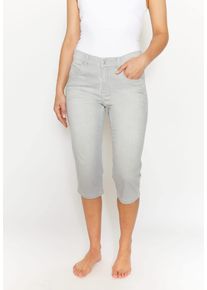Angels Damen Caprijeans "ANACAPRI", grau, casual, Gr. 48, Denim/Jeans, Obermaterial: 97% Baumwolle, 3% Elasthan, Jeans, mit Stretch