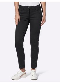 Inspirationen Damen Stretch-Jeans, schwarz, Gr. 36, unifarben, 96% Baumwolle, 4% Elasthan, Jeans