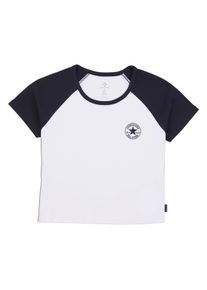 Converse Damen T-Shirt "WOMEN'S Converse CHUCK TAYLOR RAGLAN T-SHIRT", schwarz, sportlich, Gr. L, unifarben mit Farbeinsatz, Obermaterial: 97%