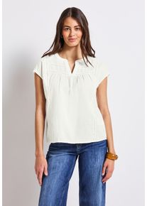 Street One Damen Shirtbluse, weiß, casual, Gr. 34, unifarben, Web, 100% Baumwolle, Blusen, farbig