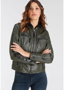 Mauritius Damen Lederjacke "GWRanja", grün, feminin, Gr. L, unifarben, Obermaterial: 100% Schafsleder. Futter: 100% Baumwolle. Ärmelfutter: 100%