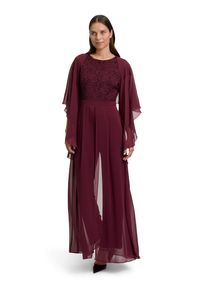 Vera Mont Damen Multifunktionstuch "Vera Mont Chiffonstola mit Volant", rot, festlich, Gr. L, Chiffon, Polyester, Modetücher, Nahtführung