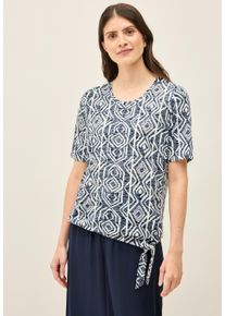 Cecil Damen Print-Shirt, blau, casual, Gr. L, bedruckt, Stoff, 65% Polyester, 35% Viskose, Shirts, mit Gummizug im Bund