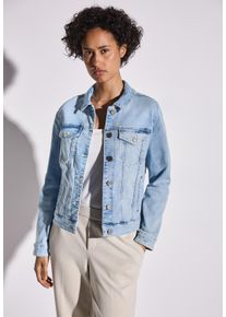 Street One Damen Jeansjackeultra bleached wash, casual, Gr. 42, unifarben, Denim/Jeans, Obermaterial: 63% Baumwolle, 25% Polyester, 10% Viskose, 2%