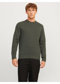 Jack & Jones JACK & JONES Herren Strickpullover "JPRBLAMILANO STITCH KNIT CREW NECK SN", grau, modisch, Gr. XS, meliert, Strick, Obermaterial: 100% Baumwolle,