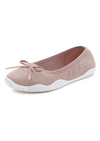 Lascana Damen Sneaker Ballerinas, Gr. 40, rosa, Obermaterial: 100% Textilmaterial. Decksohle: 100% Textilmaterial. Laufsohle: 100% Synthetik,