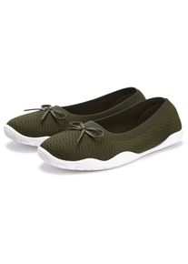 Lascana Damen Sneaker Ballerinas, Gr. 40, grün, Obermaterial: 100% Textilmaterial. Decksohle: 100% Textilmaterial. Laufsohle: 100% Synthetik,