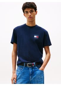 Tommy Jeans Herren T-Shirt "TJM REG FLAG GRAPH BCKPRNT T EXT", blau, casual, Gr. XXXL, unifarben, Single Jersey, Obermaterial: 100% Baumwolle,