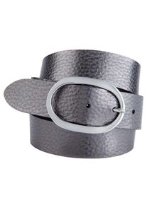Bernd Götz BERND GÖTZ Damen Ledergürtel, grau, modisch,elegant,klassisch,feminin, Gr. 105, unifarben, leicht glänzend, metallic, Leder, Gürtel, mit Moonlight