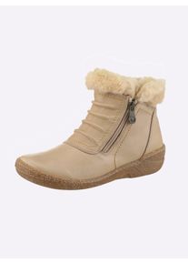 Casual Looks Damen Stiefelette, Gr. 41, beige, Glattleder, sportlich, Schuhe