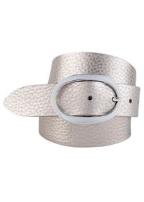 Bernd Götz BERND GÖTZ Damen Ledergürtel, gold, modisch,elegant,klassisch,feminin, Gr. 85, unifarben, leicht glänzend, metallic, Leder, Gürtel, mit Moonlight