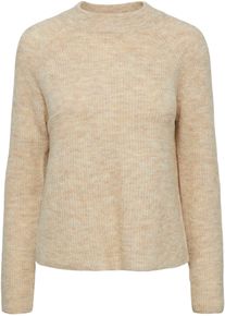 Pieces Damen Rundhalspullover "PCELLEN LS O-NECK KNIT NOOS BC", weiß, casual, Gr. L, unifarben, Strick, Obermaterial: 62% Polyester, 22% Polyacryl,