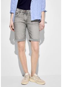 Cecil Damen Shorts "Style Scarlett", grau, casual, Gr. 33, washed, Denim/Jeans, Obermaterial: 78% Baumwolle, 20% Polyester, 2% Elasthan, Hosen, mit
