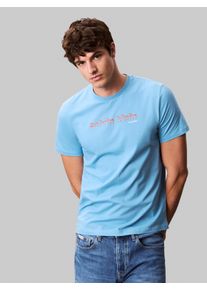 Herren T-Shirt "SS 30s E CLVN LN 3D"blau steam, casual, Gr. XXL, Calvin Klein Jeans, unifarben, Single Jersey, Obermaterial: 100% Baumwolle, Shirts,