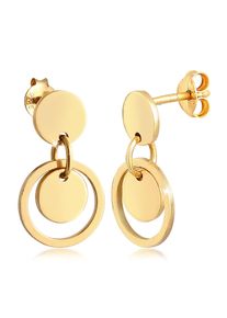 Elli Damen Paar Ohrstecker "Kreis Rund Geo Trend Hippie 925 Silber", OneSize, ohne Stein, Silber 925 (Sterlingsilber), gold, Silber 925