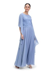 Vera Mont Damen Multifunktionstuch "Vera Mont Chiffonstola mit Volant", blau, festlich, Gr. L, Chiffon, Polyester, Modetücher, Nahtführung
