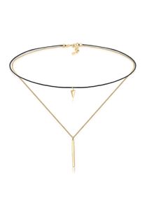 Elli Damen Collier "Choker Layer Anhänger Dreieck 925 Sterling Silber", 36, ohne Stein, Silber 925 (Sterlingsilber), L: 36cm, gold, Silber 925