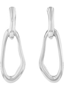 Calvin Klein Damen Paar Creolen "CK STATEMENT LINKS, 35000749, 35000750", Edelstahl, silber, Edelstahl, Ohrringe