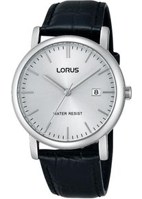 Lorus Herren Quarzuhr, schwarz, Armbanduhren, Armbanduhr, Herrenuhr, Datum, Lederarmband