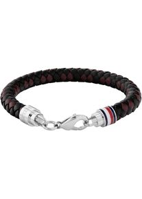 Tommy Hilfiger Herren Lederarmband "TYSON, 2790632, 2790633, 2790634", Leder-Edelstahlbraun, schwarz, edelstahlfarben, blau, rot, weiß, Leder,